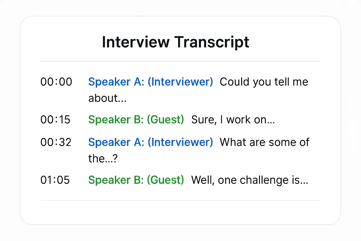 Formatted transcript
